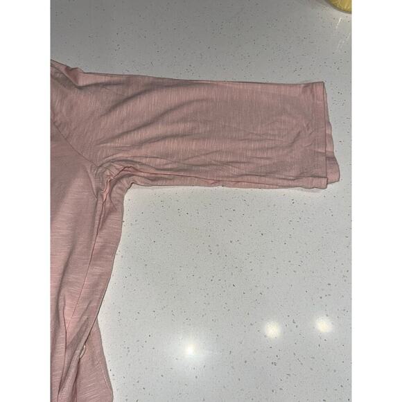 Pure Jill Asymmetric Button Tunic Top Pink MP 3/4 sleeves lightweight casual - Picture 8 of 11